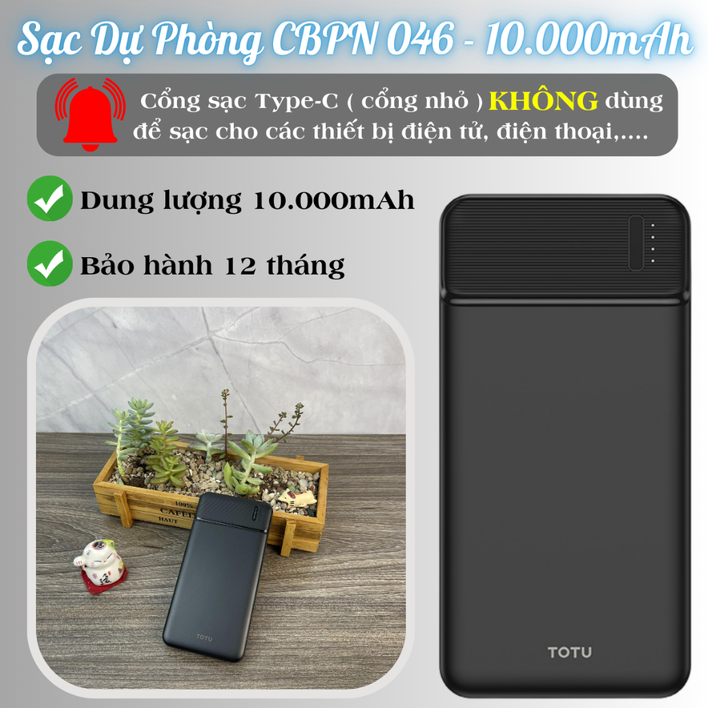 Sạc Dự Phòng TOTU CPBN-046 Sạc Cùng Lúc Thiết Bị, Sạc