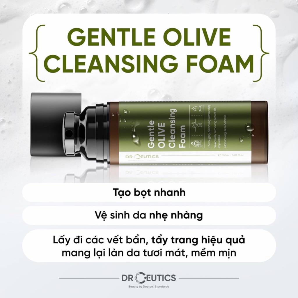 Ảnh DRCEUTICS Sữa Rửa Mặt Làm Sạch Sâu Cho Mọi Loại Da Gentle Olive Cleansing Foam 150ml 3
