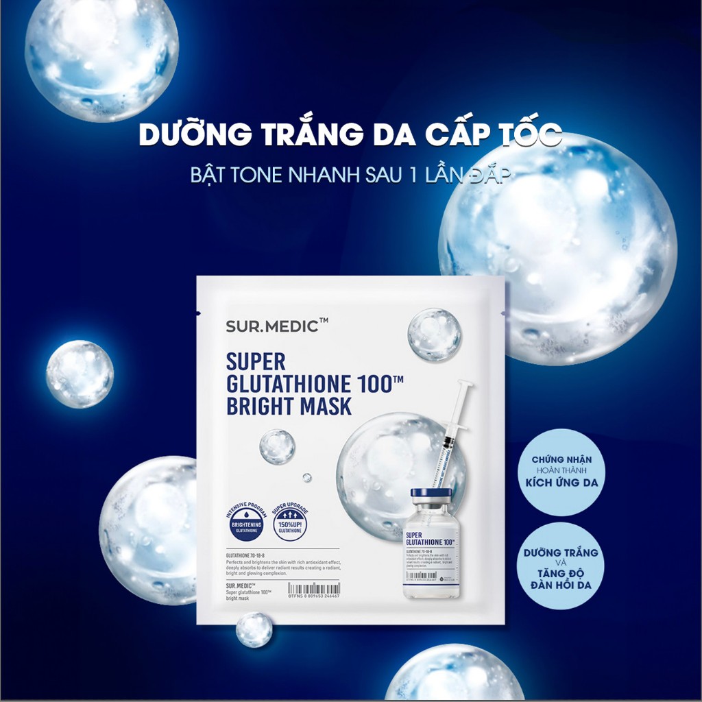 Ảnh Combo 10 Mặt Nạ Dưỡng Sáng SUR.MEDIC Bright Glutathione Mask 30g x 10 1