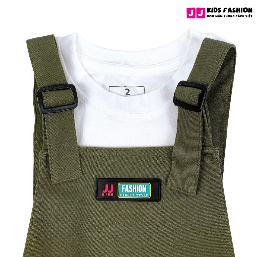 Váy yếm cho bé, set váy đầm bé gái 2,3,4,5,6,7,8 tuổi kaki xinh xắn dễ thương đáng yêu | JJ Kids