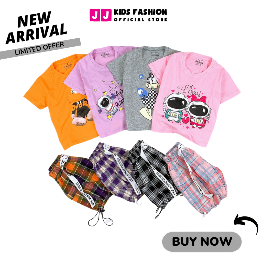 Bộ Cộc Tay Bé Gái Vải Cotton In Hình Dễ Thương – Quần Áo Trẻ Em | JJ Kids Fashion
