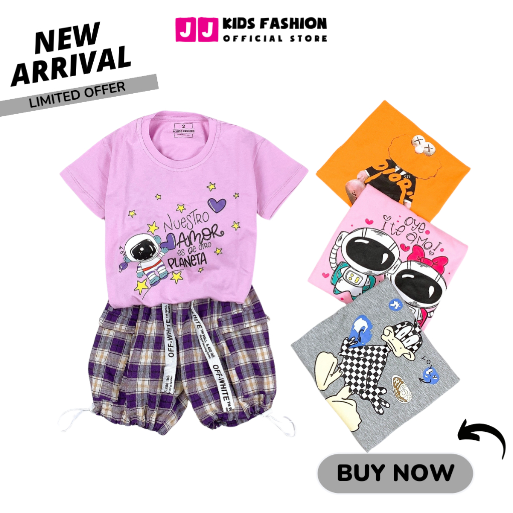 Bộ Cộc Tay Bé Gái Vải Cotton In Hình Dễ Thương – Quần Áo Trẻ Em | JJ Kids Fashion