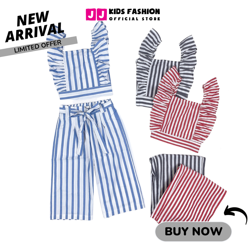 Bộ quần áo bé gái mùa hè JJ Kids chất kate, thoáng mát cho trẻ em 2,3,4,5,6,7,8,9,10,11,12 tuổi