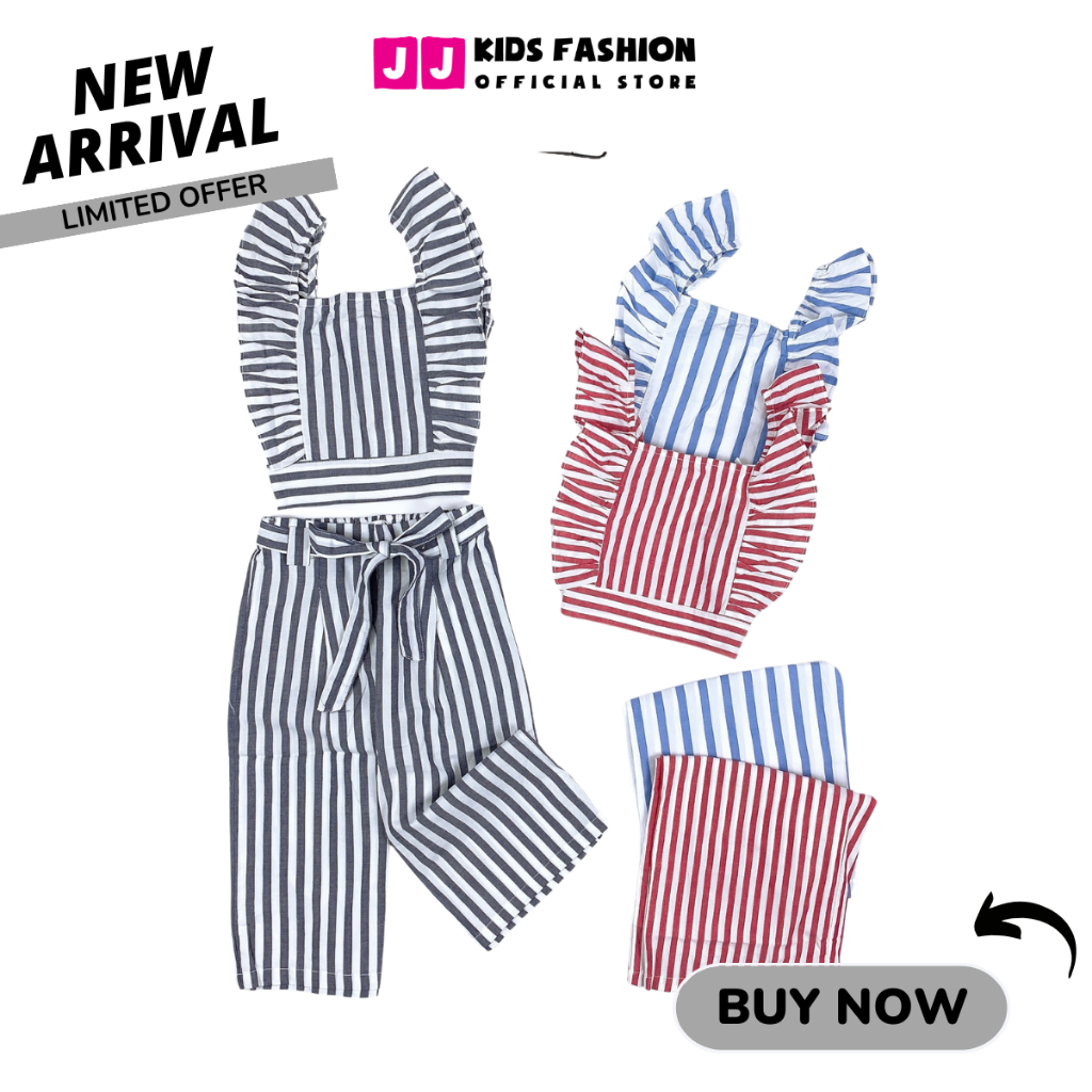Bộ quần áo bé gái mùa hè JJ Kids chất kate, thoáng mát cho trẻ em 2,3,4,5,6,7,8,9,10,11,12 tuổi
