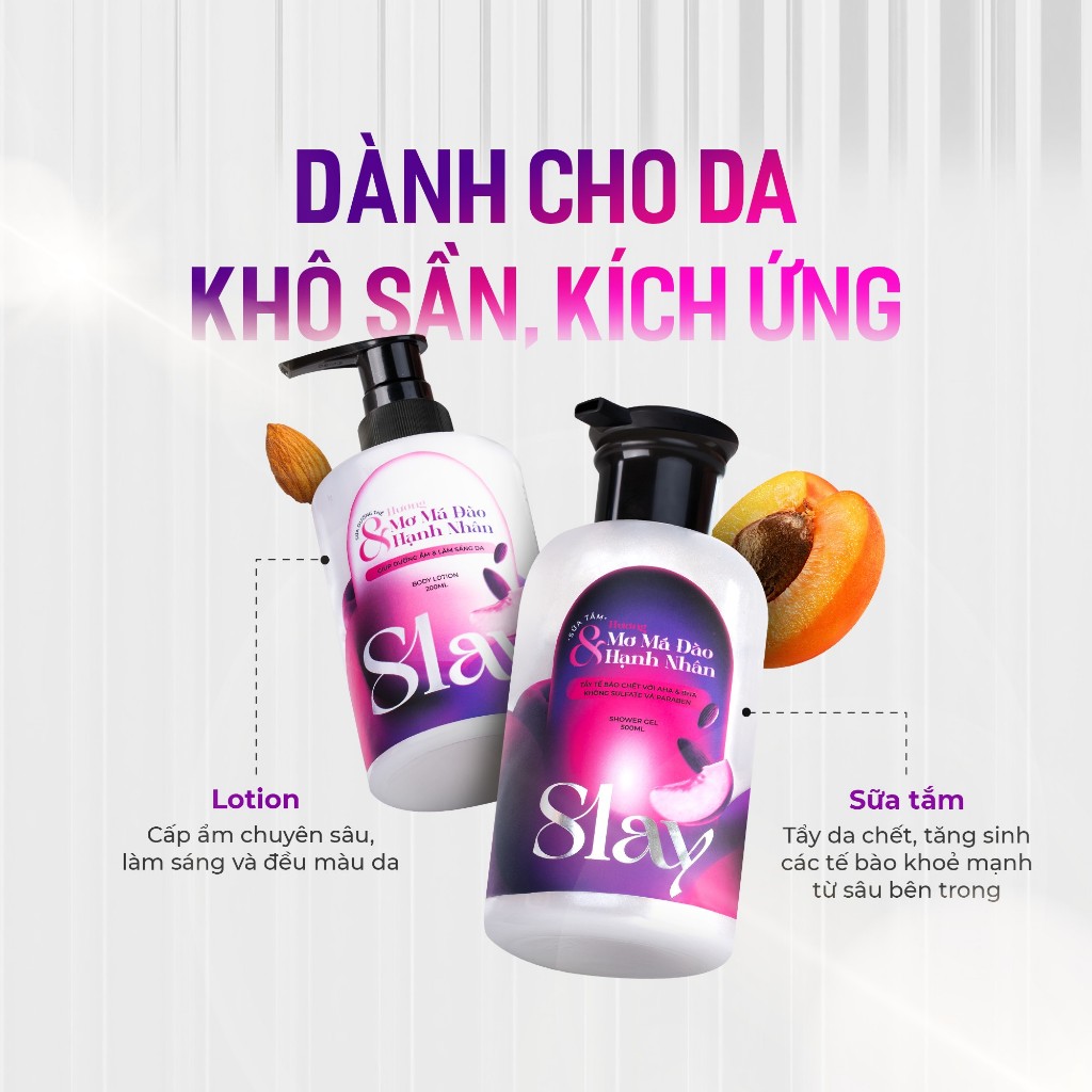 Ảnh Sữa Tắm & Sữa Dưỡng Thể Body Lotion SLAY Hương Mơ Má Đào & Hạnh Nhân 200ml/500ml 4