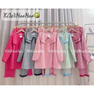 Bộ bầu - bộ sau sinh - BỘ DÀI ĐŨI THÁI KẺ CỔ LÁ KÈM DÂY NƠ BUỘC - 5 Màu { Freeship }