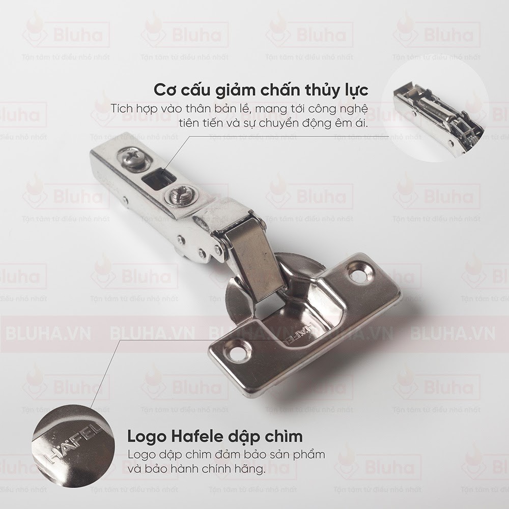 Bản lề giảm chấn inox 304 HALEFE trùm hẳn, trùm nửa, lọt lòng 315.06. ...