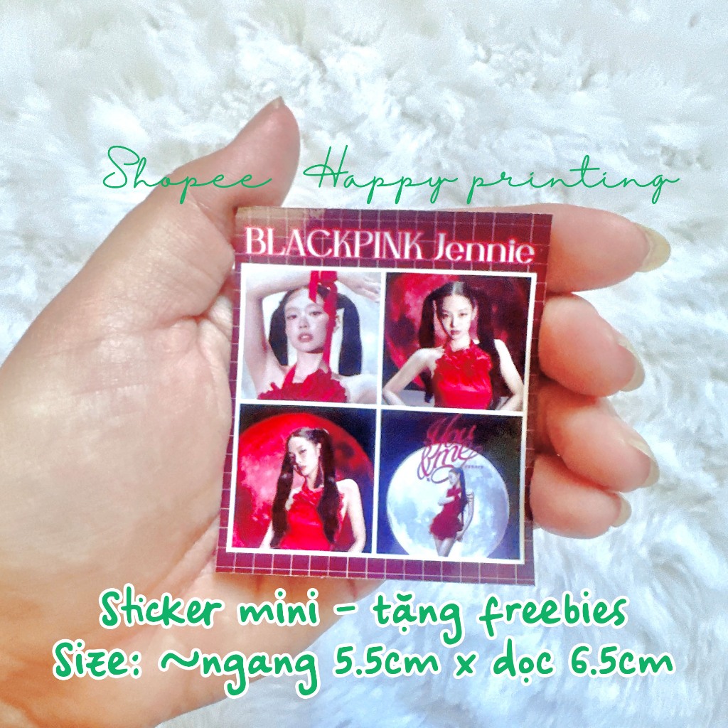 Set 5cái sticker mini 5x6cm blackpink làm quà tặng: rosé, lisa, jennie, jisoo