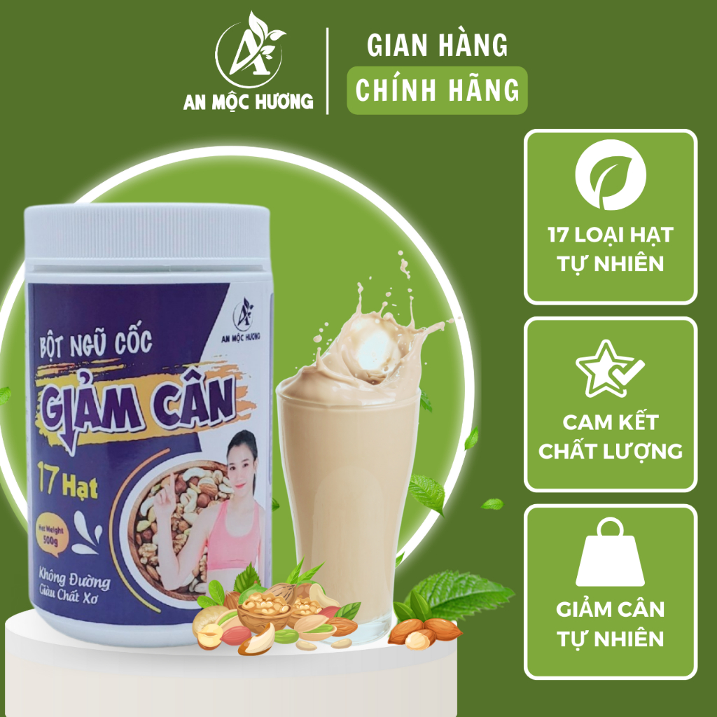 Combo 6 hộp bột ngũ cốc giảm cân 17 loại hạt An Mộc Hương + Tặng thêm 1 hộp