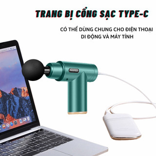 Máy Massage cơ tay 802 có logo ( 4 ĐẦU, 6 CHẾ ĐỘ ) chọn màu