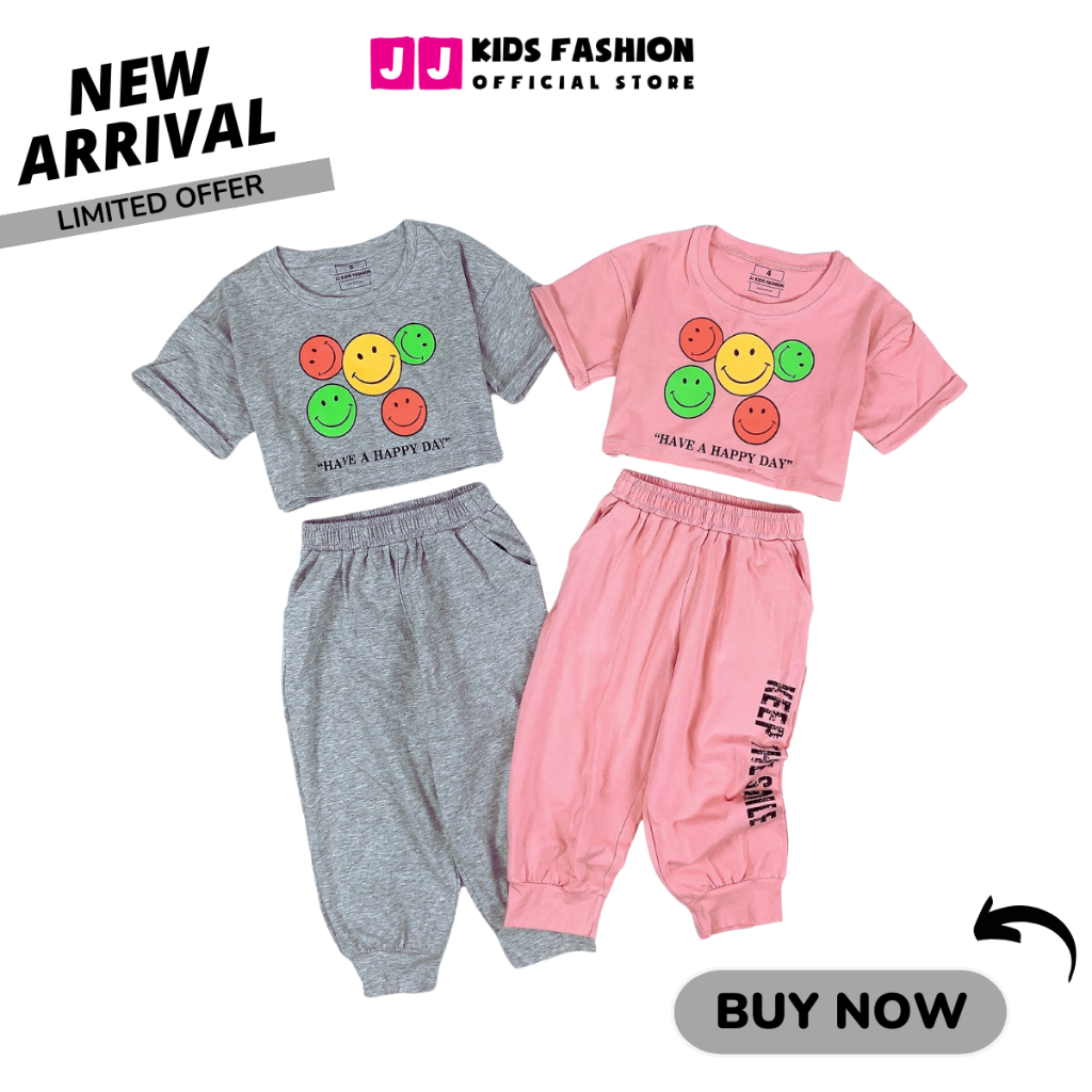 Bộ Cộc Tay Bé Gái Vải Cotton In Hình Dễ Thương – Quần Áo Trẻ Em | JJ Kids Fashion