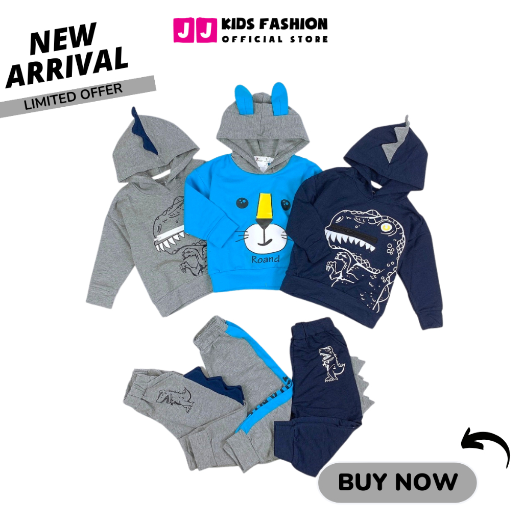 Bộ quần áo dài tay thu đông cho bé trai cotton phong cách hàn quốc dễ thương | JJ Kids Fashion
