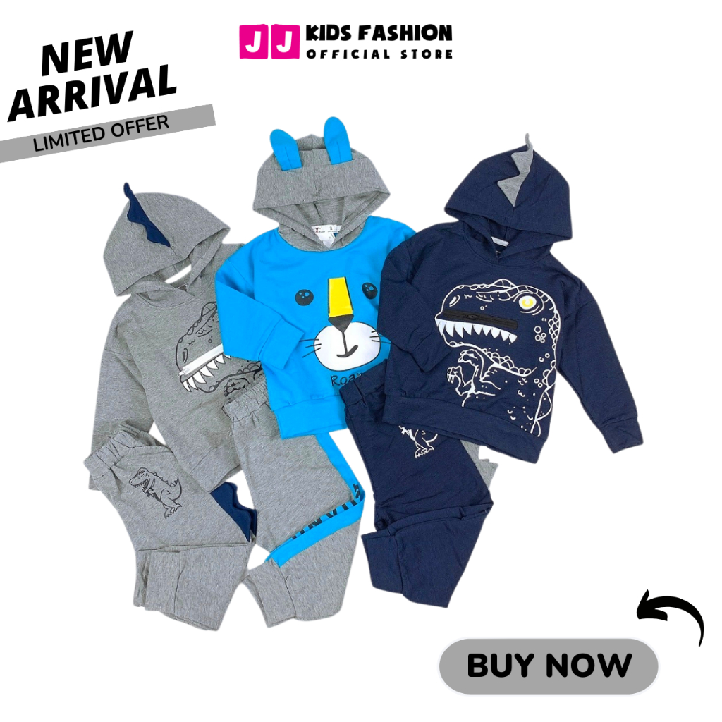 Bộ quần áo dài tay thu đông cho bé trai cotton phong cách hàn quốc dễ thương | JJ Kids Fashion