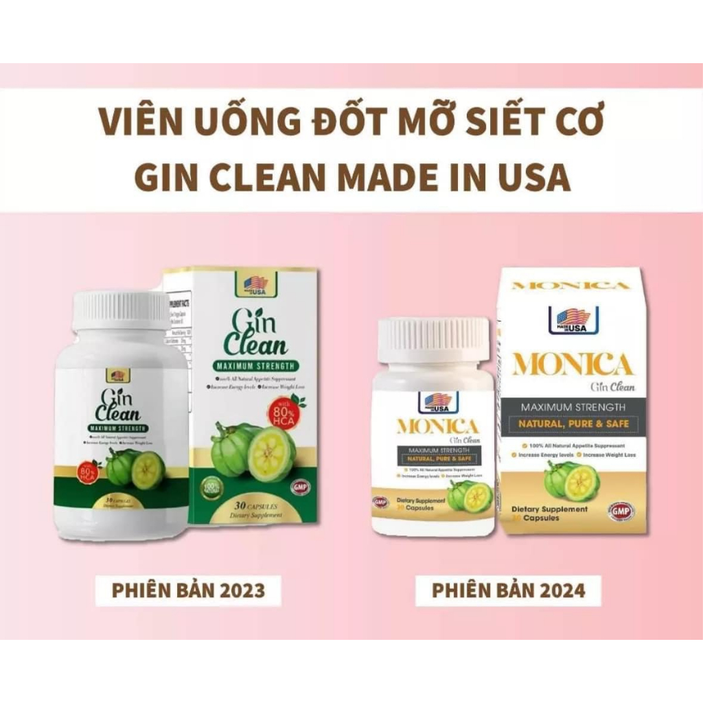 Viên Uống Giảm Cân Gin Clean Maximum Strength 30 Viên Chính Hãng Mỹ Giúp Giảm Cân Cấp Tốc