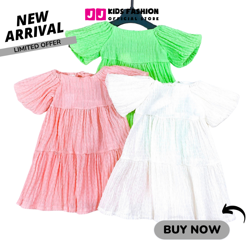Đầm cho bé gái chất vải lụa nhúng thoáng mát mùa hè đáng yêu - JJ Kids