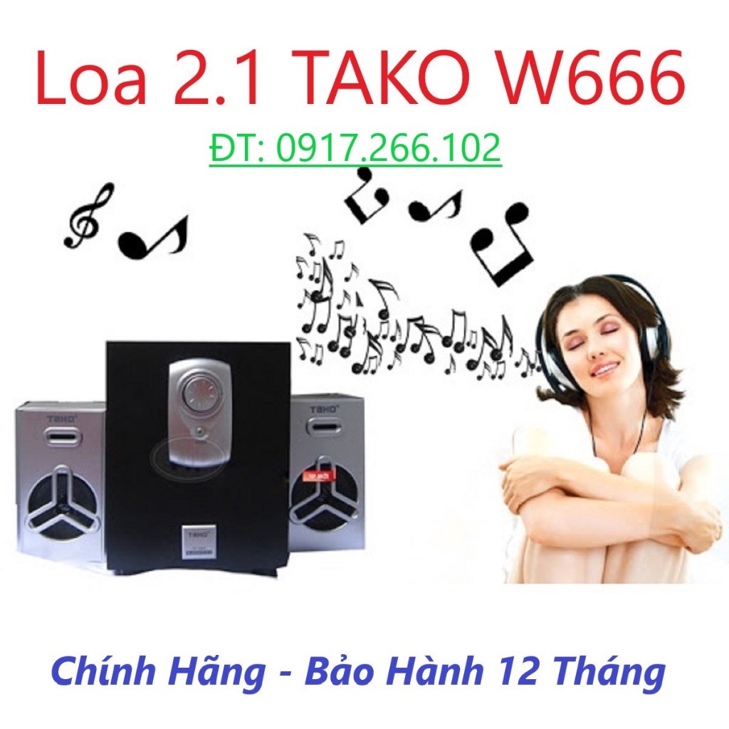 Loa 2.1 TAKO W666 - Hàng chính hãng bảo hành 12 tháng - Bộ loa vi tính ...