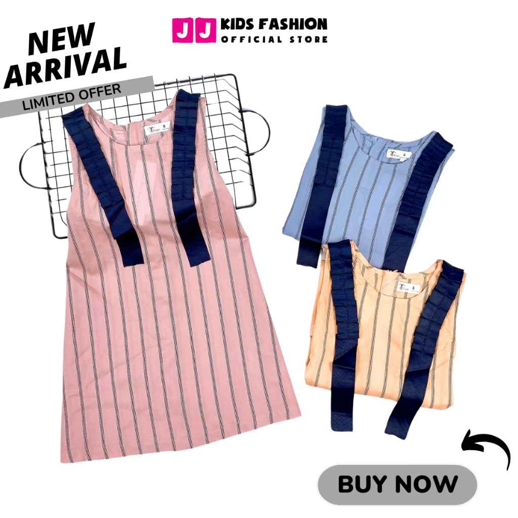 Váy cho bé gái thiết kế nổi bật viền ruy băng nơ - JJ Kids