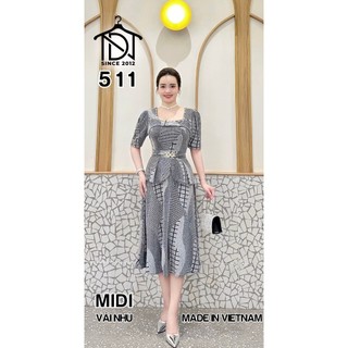 Đầm trung niên dự tiệc sang trọng vải kim tuyến nhũ kim sa đính đá tặng mẹ co giãn tốt bigsize 80kg DN22