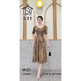 Đầm trung niên dự tiệc sang trọng vải kim tuyến nhũ kim sa đính đá tặng mẹ co giãn tốt bigsize 80kg DN22