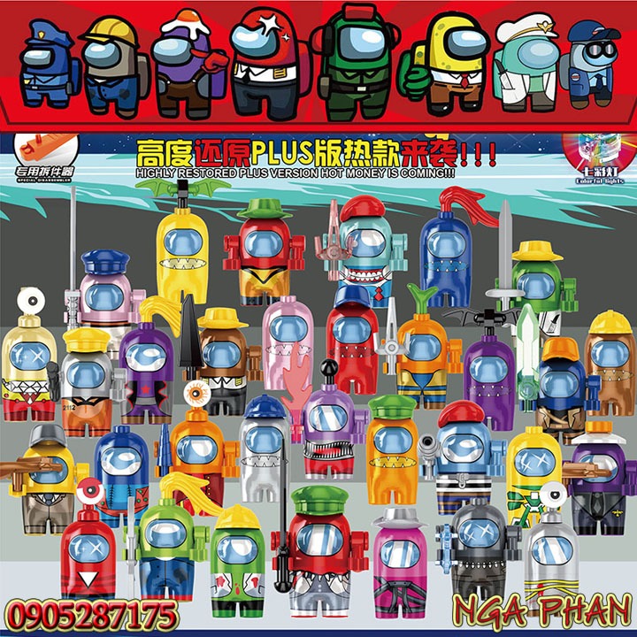 Minifigures Nhân Vật Trong Game Among Us Siêu Đẹp Kèm Trang Bị Đồ Chơi ...