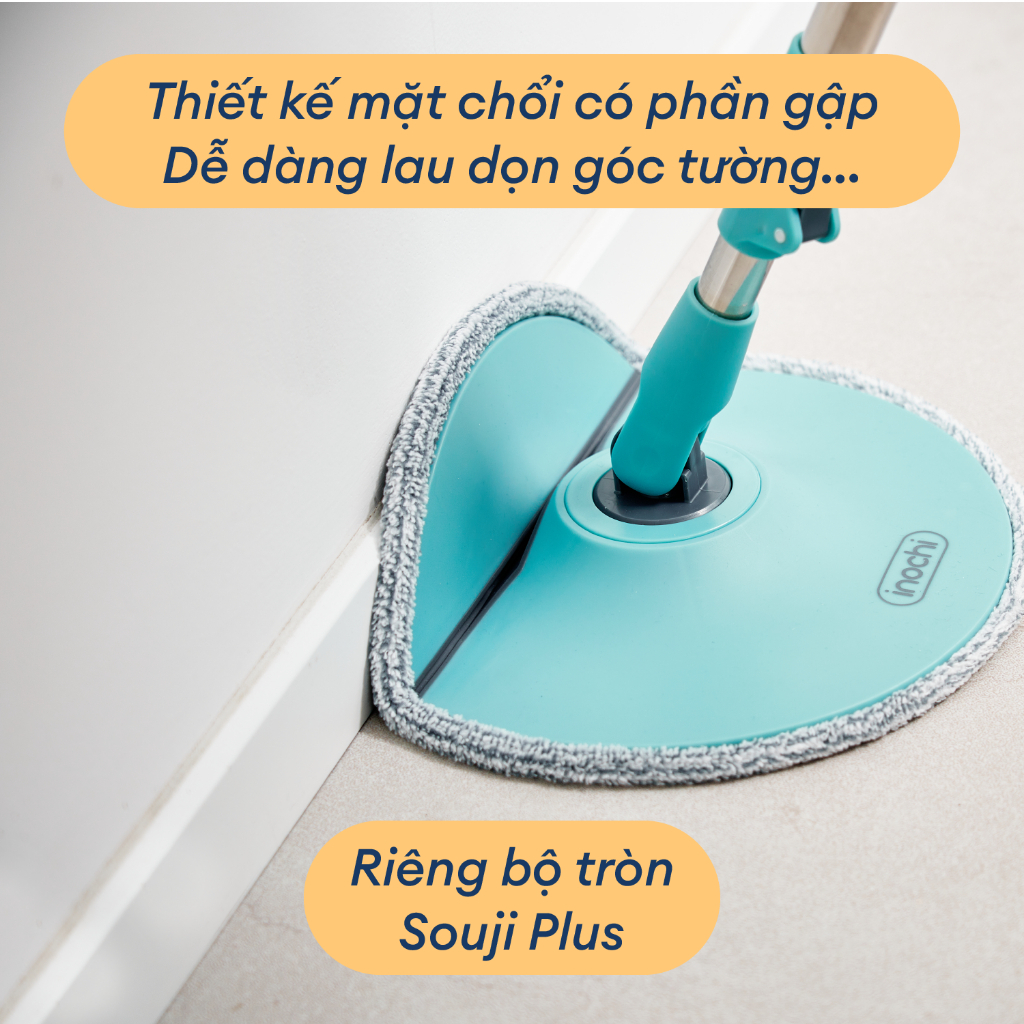 Bộ cây lau nhà tách nước Inochi, tách nước sạch, vắt khô ráo, lau sạch sẽ, đa năng