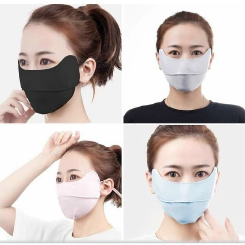 Khẩu trang chống tia UV,chống nắng che trán UPF50+ (loại 1) vải băng lụa mềm mại dày dặn