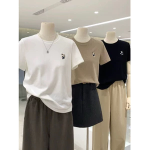 Áo thun from vừa logo thêu chó hàng chuẩn Qc
