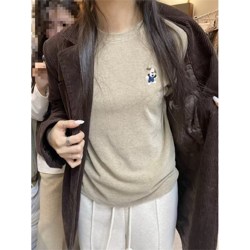 Áo thun from vừa logo thêu chó hàng chuẩn Qc