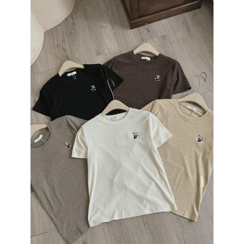 Áo thun from vừa logo thêu chó hàng chuẩn Qc