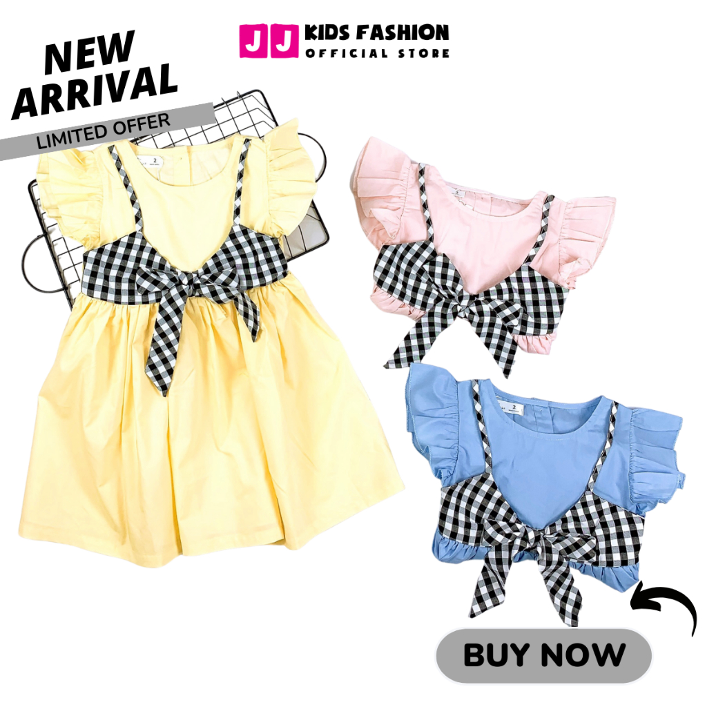 Váy mùa hè cho bé JJ Kids, vải kate giả yếm đáng yêu cho trẻ em 2,3,4,5,6,7,8 tuổi  [JJK_B33]