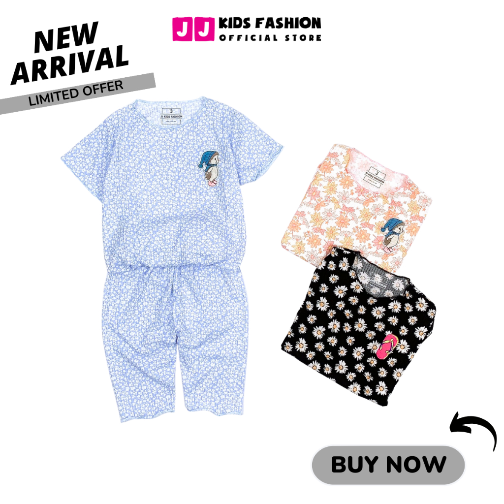 Bộ Cộc Tay Bé Gái Vải Cotton In Hình Dễ Thương – Quần Áo Trẻ Em | JJ Kids Fashion