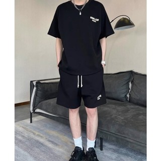 Set Bộ Phông Thể Thao Nam Nữ Phối Chữ BONLES Phong Cách Đơn Giản Trẻ Trung, Chất Vải Cotton Khô Mềm Mịn Thoáng Mát