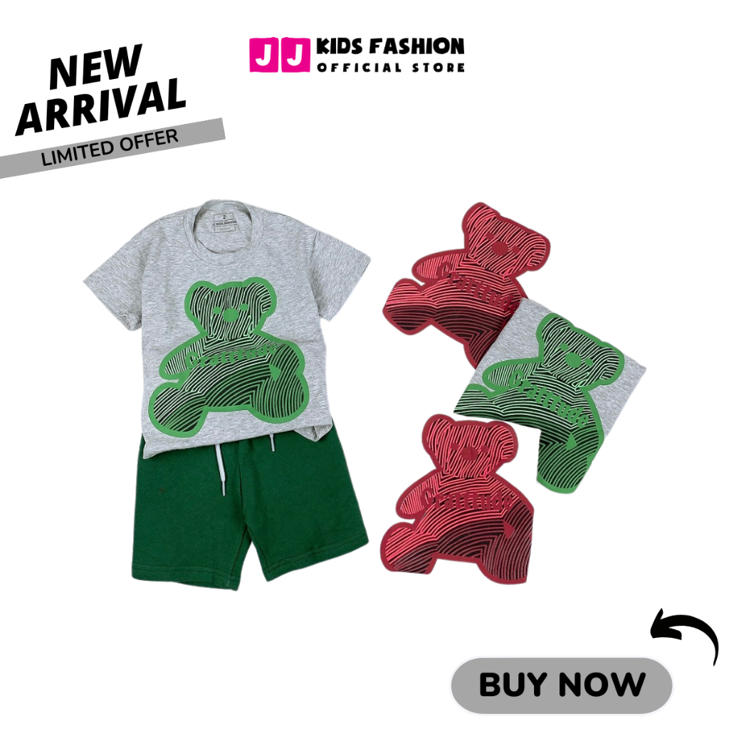 Bộ quần áo bé trai mùa hè JJ Kids chất cotton co giản, thoáng mát cho trẻ em full size
