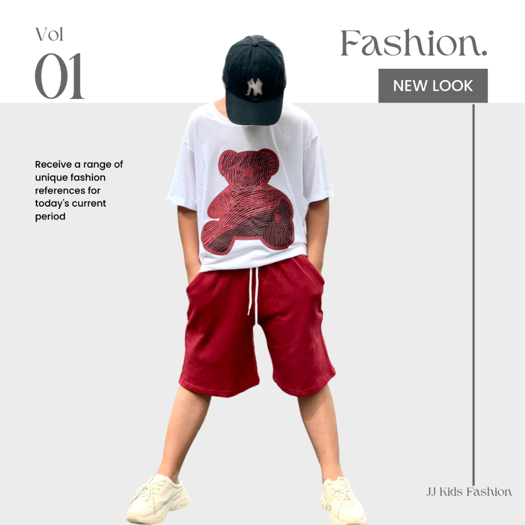 Bộ quần áo bé trai mùa hè JJ Kids chất cotton co giản, thoáng mát cho trẻ em full size