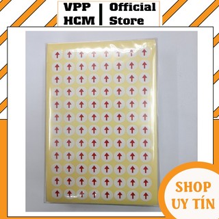 [Xấp 20 tờ] Giấy Decal mũi tên tròn màu đỏ
