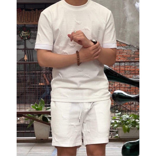 Đồ Bộ Quần áo Thể Thao Nam Nữ mùa hè cộc tay mặc ở nhà Chất Cotton  cao cấp không nhăn xù thấm mồ hôi  Avocado