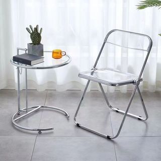 bộ bàn ghế xếp trong suốt loại cao cấp, ghế xếp decor phòng khách, phòng ngủ theo phong cách tối giản LoaLoaHome