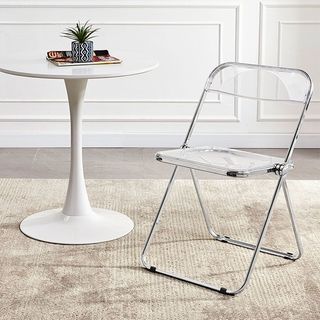 bộ bàn ghế xếp trong suốt loại cao cấp, ghế xếp decor phòng khách, phòng ngủ theo phong cách tối giản LoaLoaHome