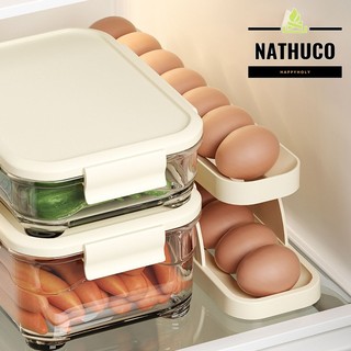 Khay Đựng Trứng,Giá Đựng Trứng Tủ Lạnh Thiết Kế 2 Tầng Thông Minh Tự Lăn Trứng Cao Câp