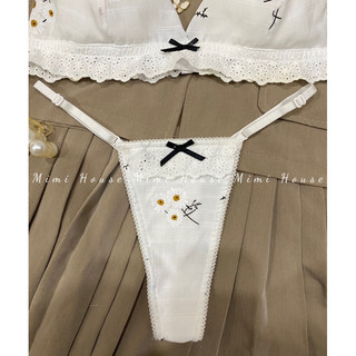 Set đồ lót chất đũi hoa vàng mút mỏng, không gọng - Handmade by Mimi house