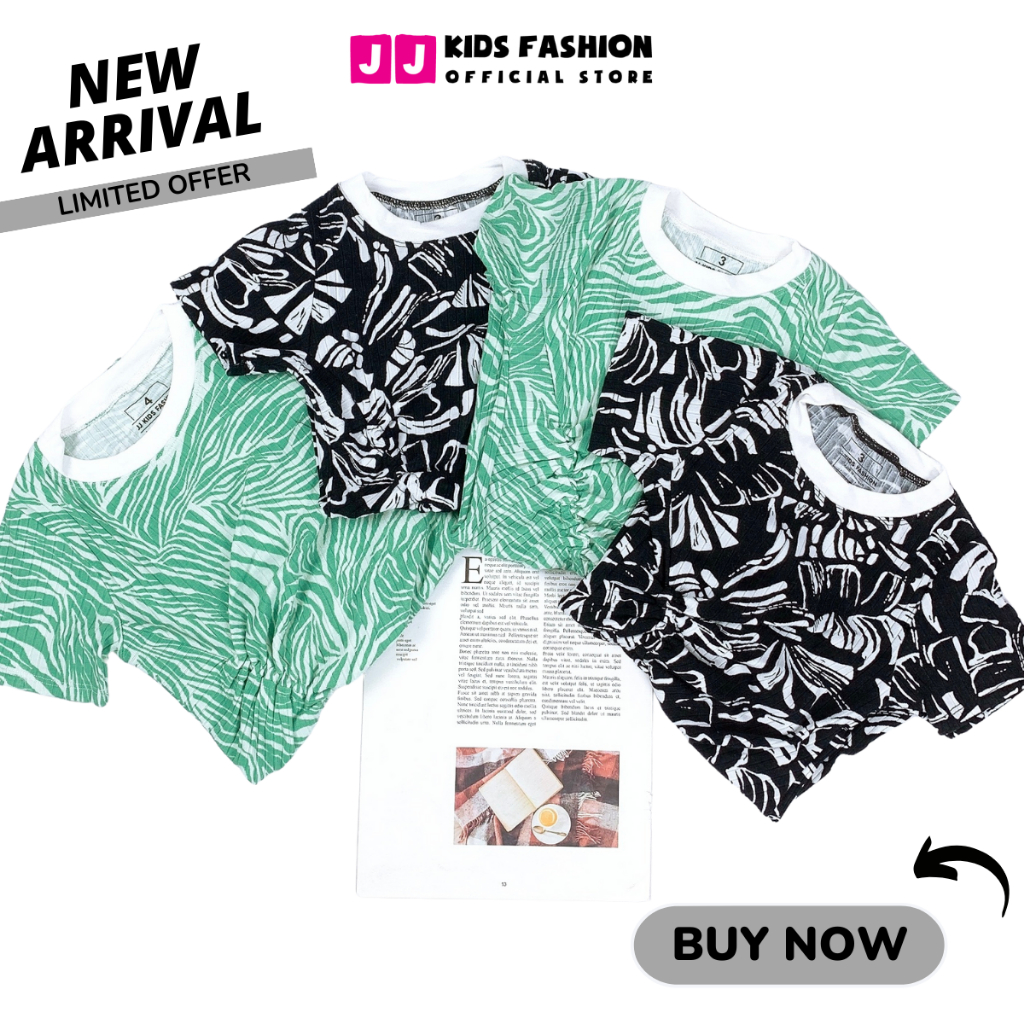 Váy mùa hè cho bé JJ Kids, thun gân, nhún rút dây thời trang cho trẻ em 2 đến 12 tuổi