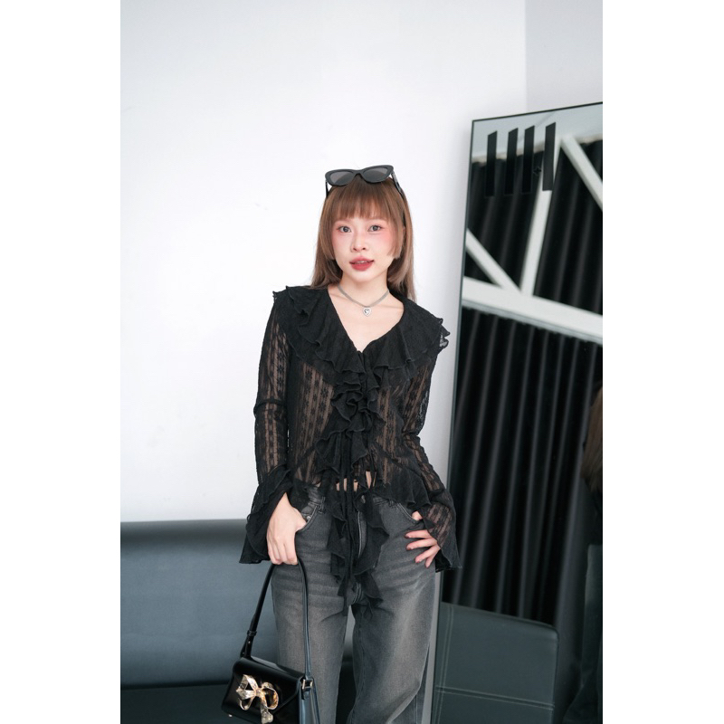 Quần jeans loang dáng suông Remmus cho nữ