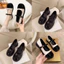 Giày búp bê pha màu vá mũi đế đốc 2cm