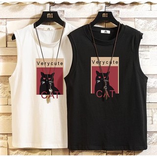 Áo Tank-Top Phối Mèo CAT Very Cute Phong Cách Trẻ Trung Nhẹ Nhàng, Chất vải Cotton Khô Mát Mẻ