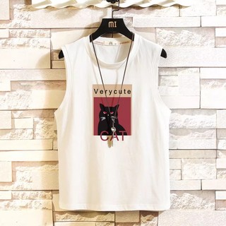 Áo Tank-Top Phối Mèo CAT Very Cute Phong Cách Trẻ Trung Nhẹ Nhàng, Chất vải Cotton Khô Mát Mẻ