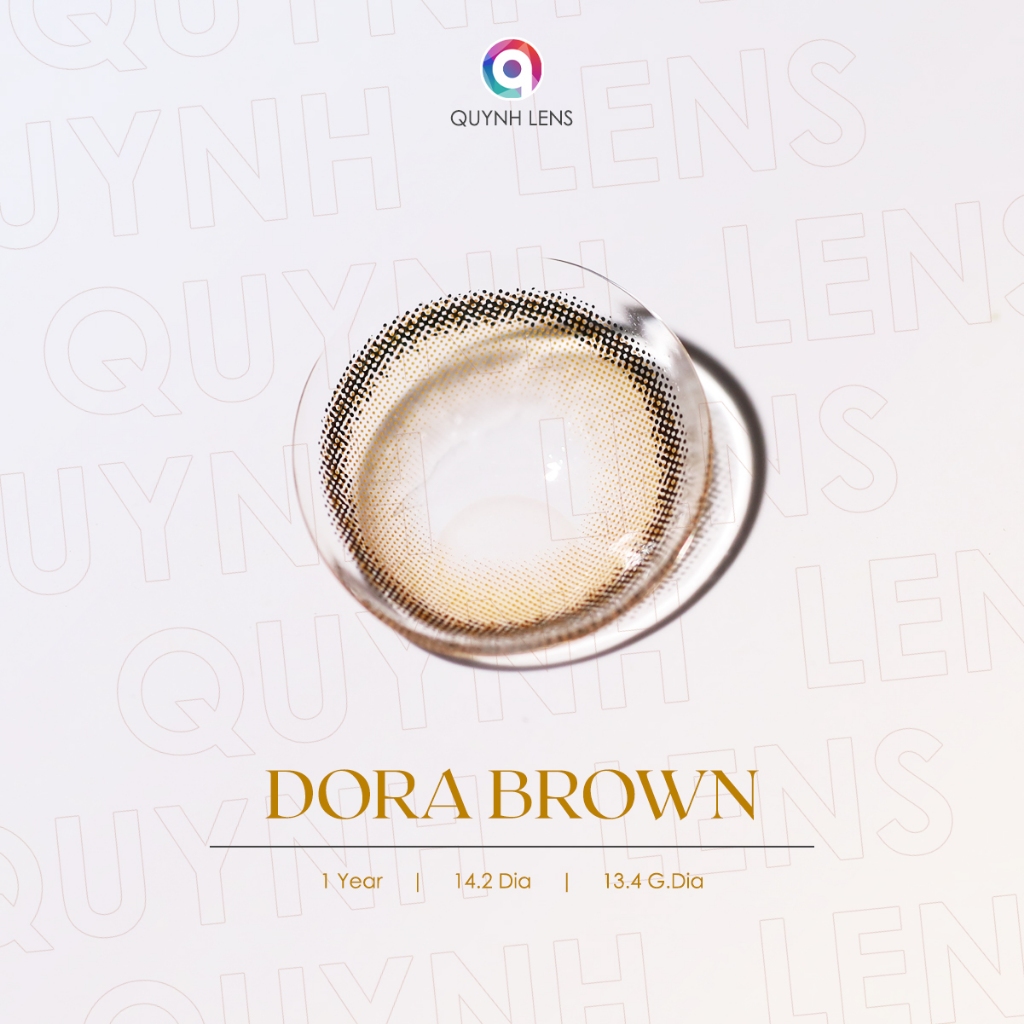 Ảnh Kính áp tròng QUYNH LENS Dora Brown 0-8 độ 1