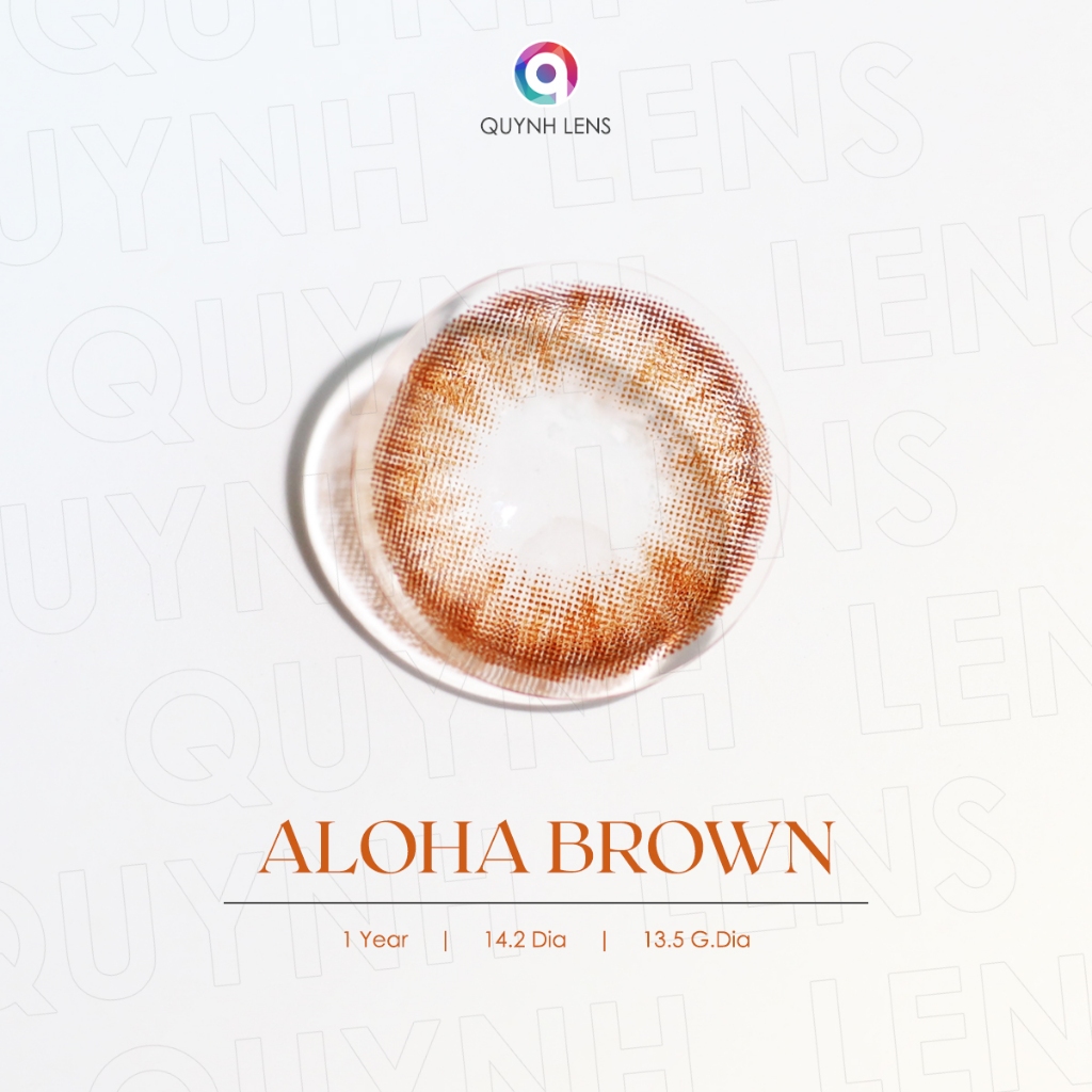 Ảnh Kính áp tròng QUYNH LENS Aloha Brown 0-8 độ 1