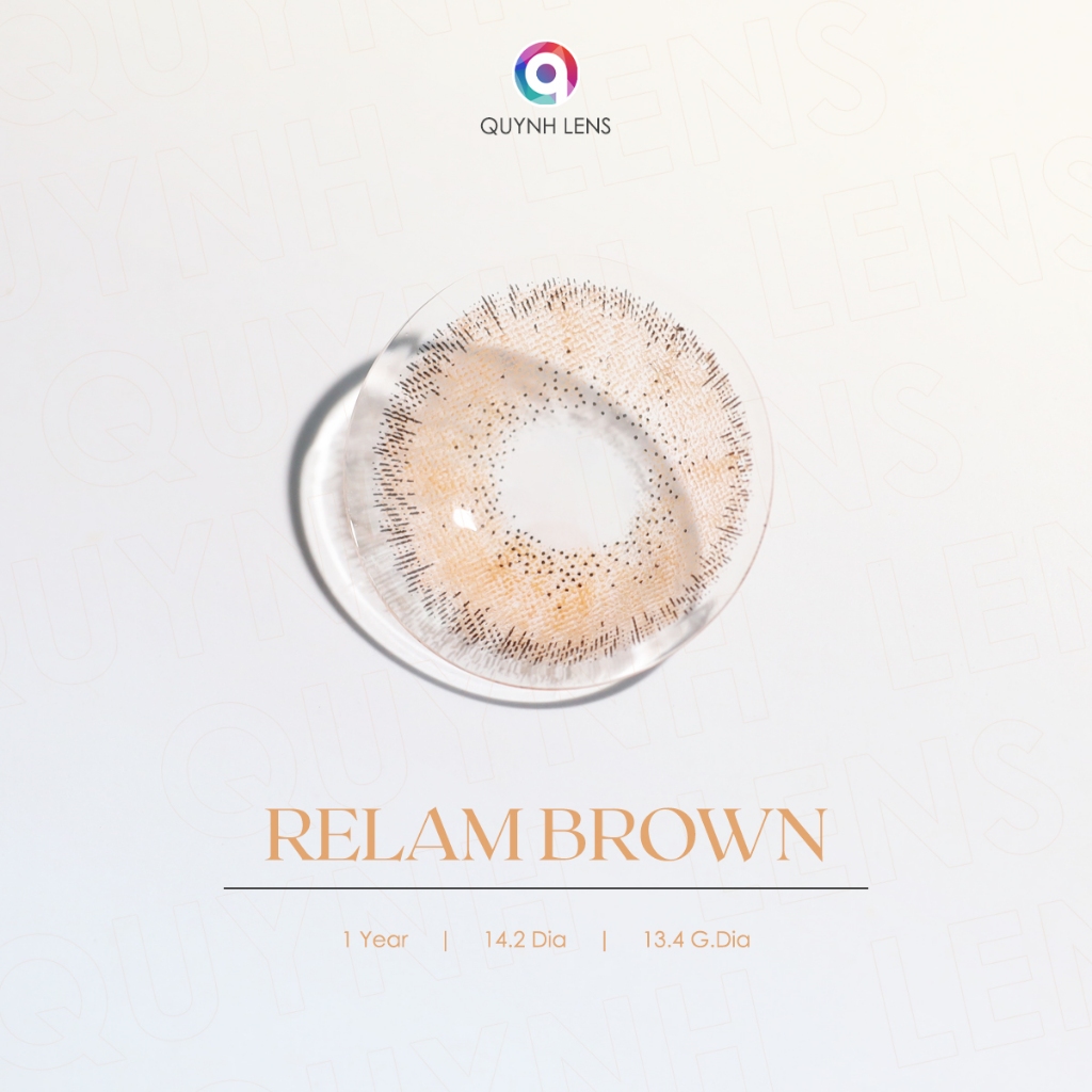 Ảnh Kính áp tròng QUYNH LENS Relam Brown 0-8 độ 1