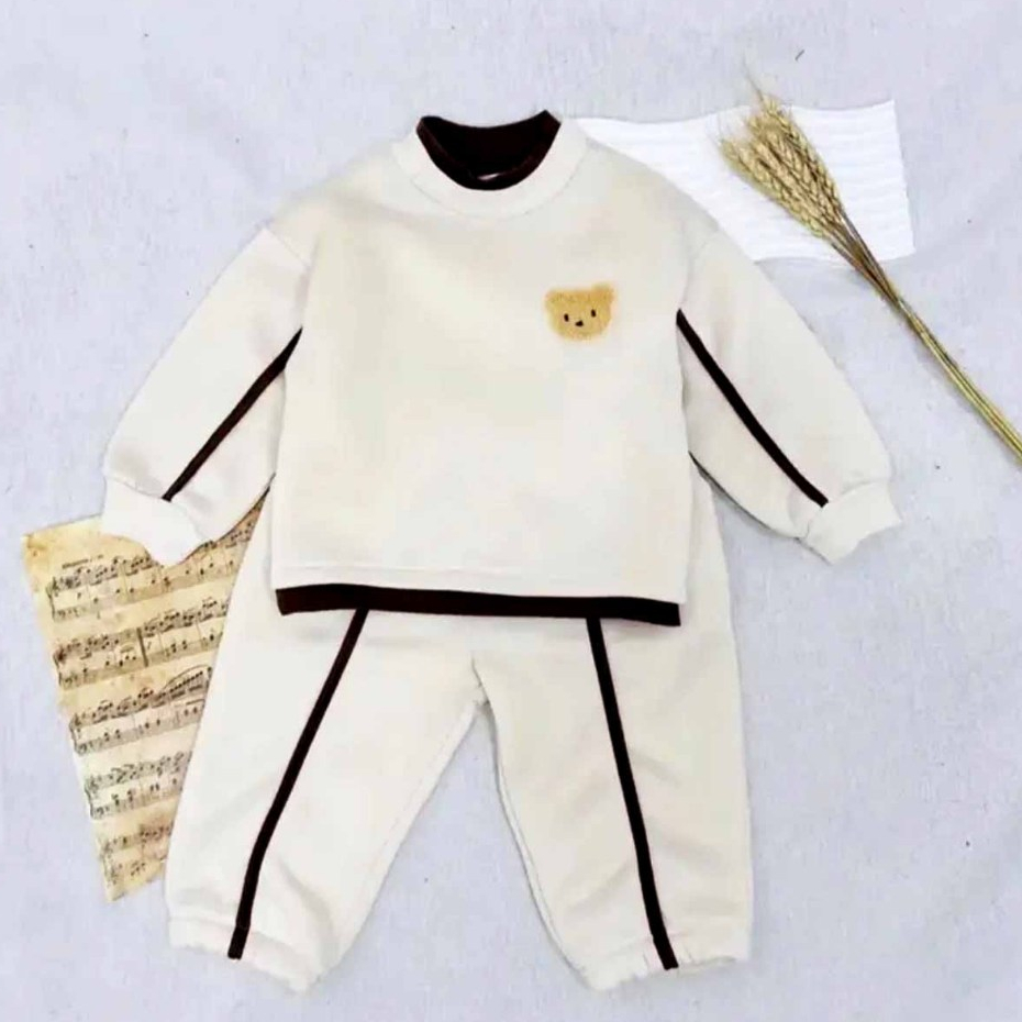 Sét Bộ Quần+Áo Dài Tay HEYBOOBII In Gấu Đáng Yêu Cho Bé , Chất Nỉ Bông Cao Cấp - unisex SSL