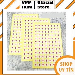 [Xấp 20 tờ] Giấy Decal mũi tên tròn màu đỏ